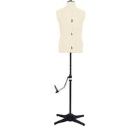 vidaXL Mannequin de couture Réglable Homme Crème Taille 37-45