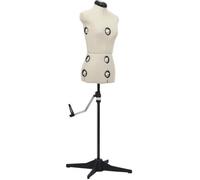 VidaXL Mannequin de Robe Ajustable pour Femme - Buste de Couture Féminin pour Magasin - Crème L Taille 44-50