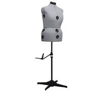 vidaXL Mannequin de Robe Ajustable pour Femme Mannequin de Couturière Mannequin Féminin Buste de Couture Magasin Gris L Taille 44-50