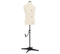 vidaXL Mannequin de tailleur réglable pour homme Couture Robuste Professionnel Affichage de Mode Textile Vêtements de Vêtement Crème Taille 37-45