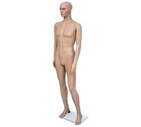 vidaXL Mannequin de vitrine homme A30018 Taille 54 Beige Socle verre armé aluminium