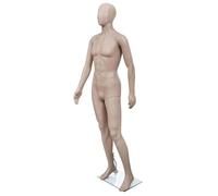 vidaXL Mannequin de vitrine homme Tête ronde Support de verre Magasin Couture 30027 Beige G