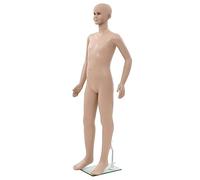 vidaXL Mannequin Enfant Corps Complet avec Base Verre Beige 140 cm
