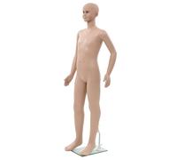 vidaXL Mannequin enfant corps complet avec base verre Beige 140 cm