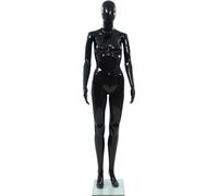 vidaXL Mannequin féminin avec socle en verre noir 175 cm