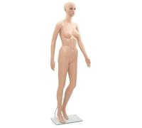 vidaXL Mannequin Femme 175 cm, Corps Complet Rotatif 360°, Idéal pour Présenter des Vêtements ou Vitrine de Magasin, Beige 30017