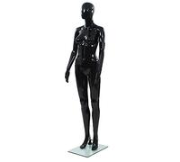 Mannequin femme - vidaXL - Corps complet - Base en verre - Noir brillant - 175 cm