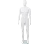 vidaXL Mannequin homme avec socle en verre blanc 185 cm