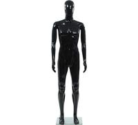vidaXL Mannequin homme avec socle en verre noir 185 cm
