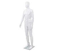 vidaXL Mannequin Homme Corps Complet Base Verre Blanc Brillant 185 cm