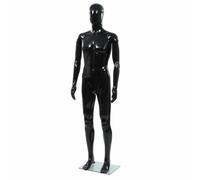 vidaXL Mannequin homme Corps complet Base en verre Noir brillant 185 cm