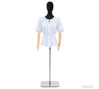 vidaXL Mannequin réglable de 165 à 213 cm avec base en polypropylène noir - Forme robe avec bras rotatifs en bois massif - Base en acier galvanisé - Hauteur réglable - Tour de poitrine 84 cm - Tour de