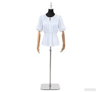 vidaXL Mannequin réglable de 165 à 213 cm avec base en polypropylène noir - Forme robe avec bras rotatifs en bois massif - Base en acier galvanisé - Hauteur réglable - Tour de poitrine 84 cm - Tour de