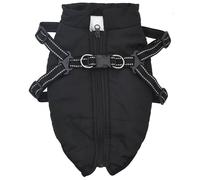 vidaXL Manteau pour chien avec harnais Imperméable Réfléchissant Noir L32