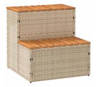 VidaXL Marche Bain remous Beige 50x50x50,5 cm polyrotin Acacia Massif