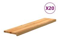 Vidaxl Marches D'escalier 20 Pcs Marron Clair 120x30x2 Cm Chêne Massif