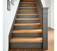 Vidaxl Marches D'escalier 8 Pcs Marron Clair 80x25x2 Cm Chêne Massif