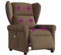 Vidaxl Fauteuil Inclinable De Massage Électrique Marron Tissu Marron