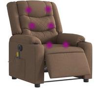 Massagestoel elektrisch verstelbaar stof bruin3310255