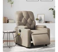 Fauteuil de Massage Inclinable Electrique, Chaise de Relaxation avec Dossier et Repose-pied Réglables, Siège de Salon Salle de Séjour, Cappuccino