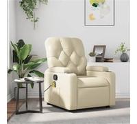 Vidaxl Fauteuil Inclinable De Massage Crème Similicuir