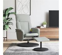 vidaXL Massagestoel verstelbaar met voetenbank fluweel lichtgrijs356700 Gris G