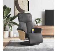 Vidaxl Fauteuil Inclinable De Massage Repose-Pieds Gris Similicuir Gris