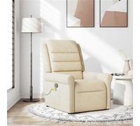 vidaXL Massagestoel verstelbaar stof crÃmekleurig4015654 Blanc G