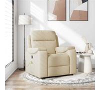 vidaXL Fauteuil de Massage inclinable Crème Tissu, Fauteuil de Massage, Fauteuil, Fauteuil canapé, Fauteuil de Bureau de Massage