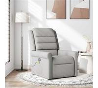 Vidaxl Fauteuil De Massage Inclinable Gris Nuage Tissu Gris