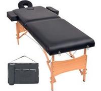 Table de Massage Pliable 2 Zones Noir Lit de Massage Chaise de Massage