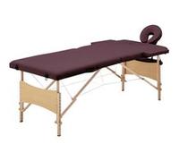 vidaXL Massagetafel inklapbaar 2 zones hout wijnpaars110187 Pourpre G