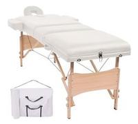 Table de Massage Pliable 3 Zones Blanc Lit de Massage Chaise de Massage vidaXL