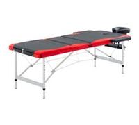 vidaXL Massagetafel inklapbaar 3 zones aluminium zwart en rood110238 Noir G
