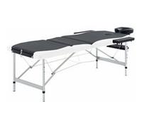 vidaXL Massagetafel inklapbaar 3 zones aluminium zwart en wit110236 Blanc G