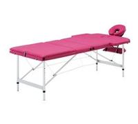 vidaXL Table de Massage Pliable Lit de Massage Banc Canapé Thérapie Cosmétique Portable Professionnel Shiatsu Reiki 3 Zones Aluminium Rose Rose