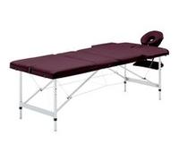 vidaXL Table de Massage Pliable Lit de Massage Banc Canapé Thérapie Cosmétique Portable Professionnel Shiatsu Reiki 3 Zones Aluminium Violet Vin Pourpre