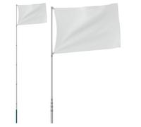 vidaXL Mât de drapeau télescopique argenté 5,55 m aluminium