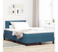 vidaXL Lit à Ressort avec Matelas et LED Bleu Foncé 120x200 cm Velours