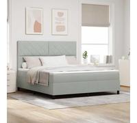 vidaXL Matelas à Ressorts en Velours 180x200 cm Gris Clair Mousse avec Housse Zippée Soutien Moyen pour Dormeurs sur Le Dos Et sur Le Ventre - Idéal Mobilier de Chambre Ou d'Invités