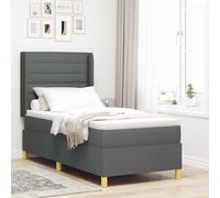 vidaXL Matelas à Ressorts ensachés 100X200 Tissu Gris foncé avec Housse zippée Mousse Confort Soutien Moyen-Dur pour Chambre Invité Utilisation intérieure Matelas Haute dortoir Adulte Sommeil