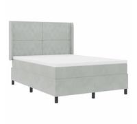 vidaXL Matelas à Ressorts Ensachés 140X200 cm Gris Clair Velours Housse Zippée Soutien Moyennement Ferme Confortable pour Tous Les Dormeurs Idéal Mobilier de Chambre & d'Invités