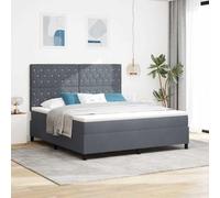 vidaXL Matelas à Ressorts ensachés 2 Personnes Gris foncé Velours avec Mousse Housse zippée Amovible Confort mi-Ferme Idéal Queen Size 180x200 cm Mobilier Chambre Protecteur Surmatelas