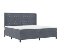 vidaXL Matelas à Ressorts ensachés avec Housse zippée en Velours 100X200X20 cm Gris foncé et Blanc Soutien mi-Dur Idéal pour Mobilier de Chambre Un Accessoire de Protection en Mousse Confort
