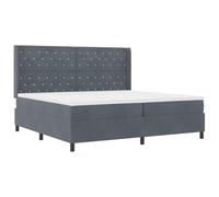 vidaXL Matelas à Ressorts ensachés avec Housse zippée en Velours 100X200X20 cm Gris foncé et Blanc Soutien mi-Dur Idéal pour Mobilier de Chambre Un Accessoire de Protection en Mousse Confort