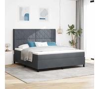 vidaXL Matelas à Ressorts ensachés de Luxe Housse en Velours Gris foncé 180X200 cm Soutien médium-Ferme Parfait pour Couples et Adultes Confort amélioré avec Housse Lavable