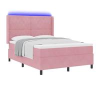 vidaXL Matelas à Ressorts Ensachés Double Velours 160X200 cm Soutien Medium Ferme Rembourrage en Mousse Rose Et Blanc Maximum Confort pour Chambre Housse Protector Couverture Mobilier Tapis