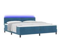 vidaXL Matelas À Ressorts Ensachés en Velours avec Housse Zippée 100X200X20 cm Soutien Mi-Ferme Rembourrage Mousse Durable Couleur Élégante Bleu Foncé Idéal pour Dormeurs Simples Et Meuble De Chambre