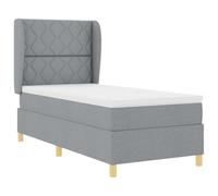 vidaXL Matelas à Ressorts Ensachés Gris Clair 100X200 cm Mousse avec Housse Zippée Soutien Moyennement Dur pour Dormeurs sur Le Dos et Le Ventre Tissu Respirant Literie Simple Mobilier de Chambre