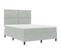 vidaXL Matelas à Ressorts ensachés Gris Clair 140 x 200 cm Velours Mousse Housse zippée Amovible Taille Queen Support Optimal pour Le Sommeil des Adultes Protecteur Mobilier de Chambre Contemporain